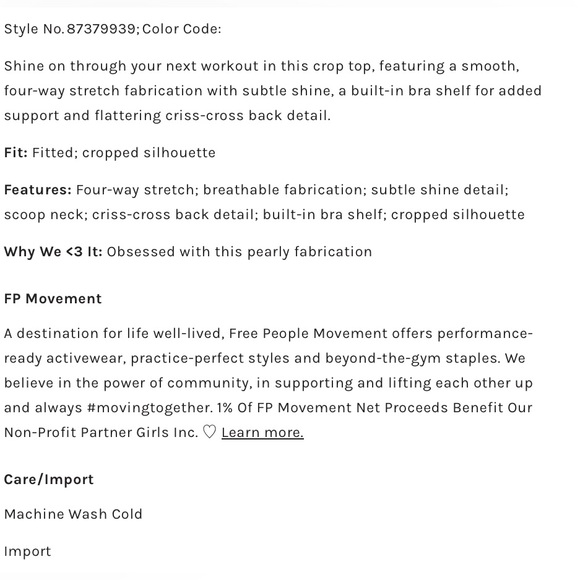 Free People Movement Shine Bright Crop Top - Picture 2 of 2